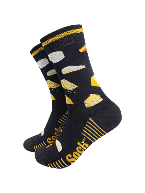 Sock Talk Men's Cheese Bamboo Socks in Black