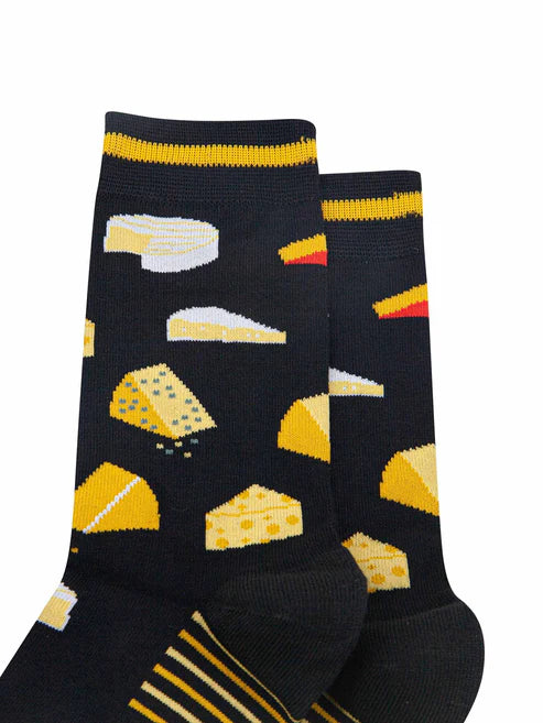 Sock Talk Men's Cheese Bamboo Socks in Black