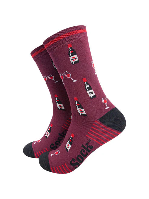 Sock Talk Men's Red Wine Bamboo Socks in Burgundy