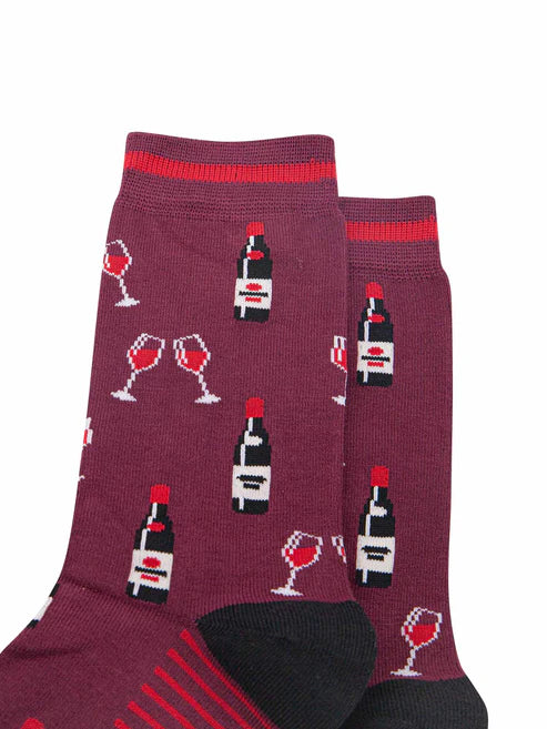 Sock Talk Men's Red Wine Bamboo Socks in Burgundy