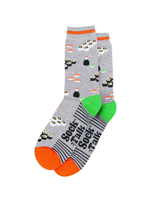 Sock Talk Men's Sushi Bamboo Socks in Light Grey