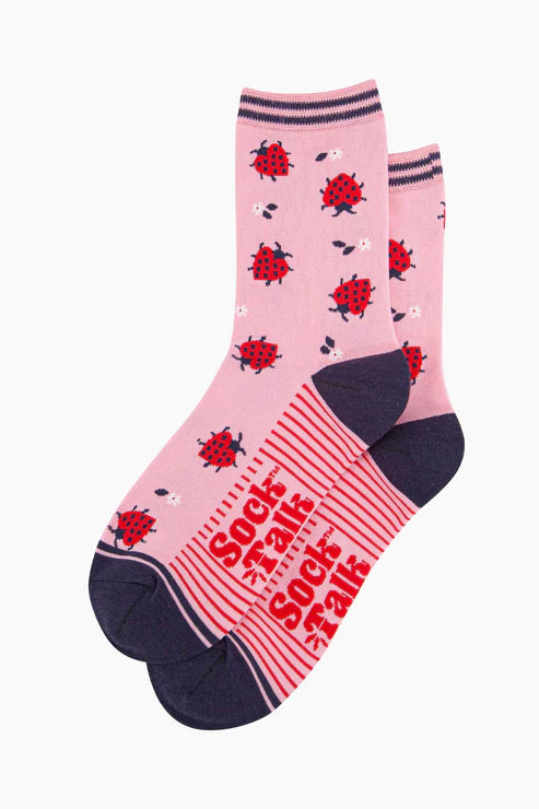 Sock Talk Women's Ladybird Bamboo Socks - Pink
