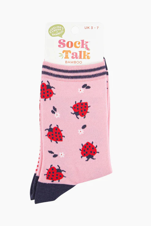 Sock Talk Women's Ladybird Bamboo Socks - Pink