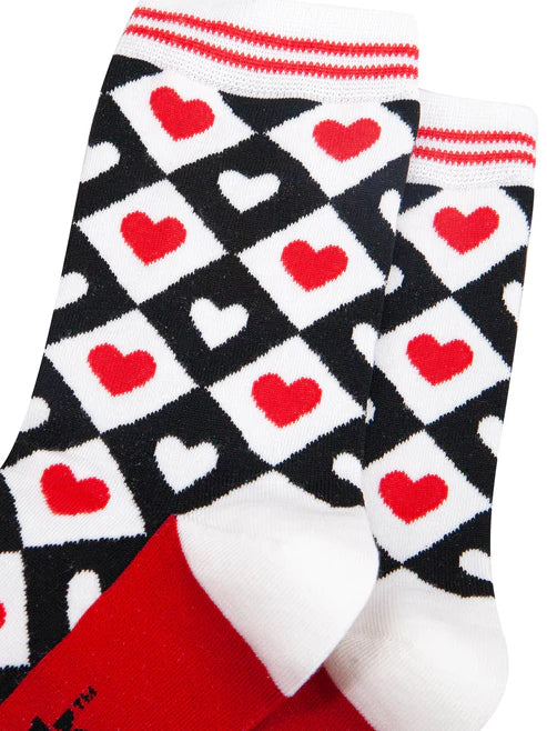 Sock Talk - Love Heart Diamonds Bamboo Socks in Red