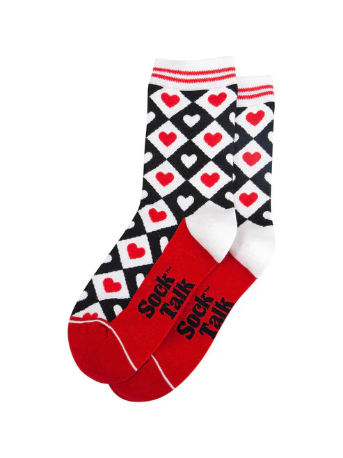 Sock Talk - Love Heart Diamonds Bamboo Socks in Red