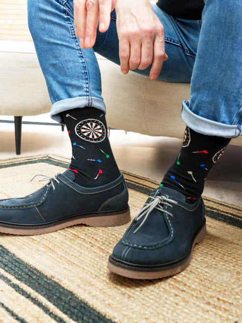 Sock Talk Men's Darts Bamboo Socks in Black