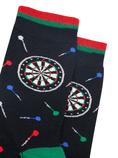Sock Talk Men's Darts Bamboo Socks in Black