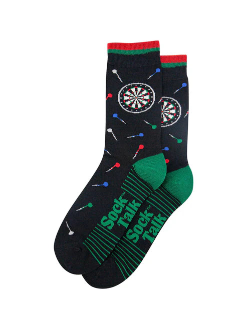 Sock Talk Men's Darts Bamboo Socks in Black