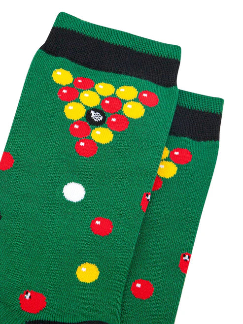 Sock Talk Men's Pool Table Bamboo Socks in Green