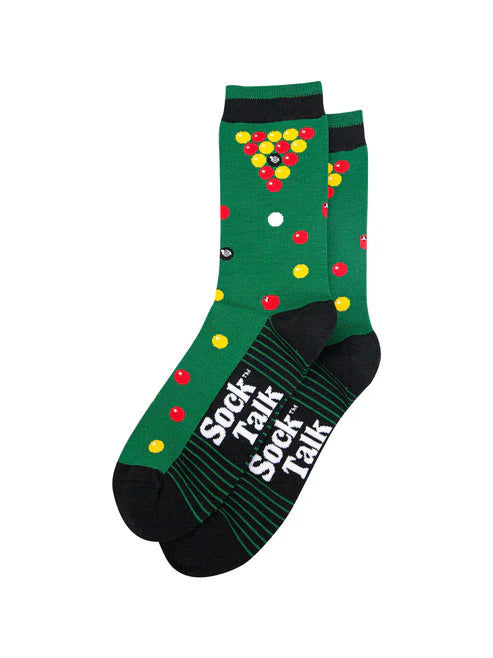 Sock Talk Men's Pool Table Bamboo Socks in Green