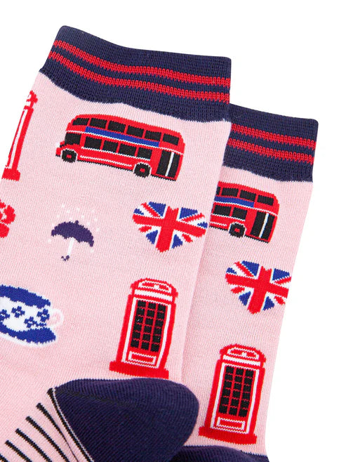 Sock Talk - London Landmarks Bamboo Socks in Pink