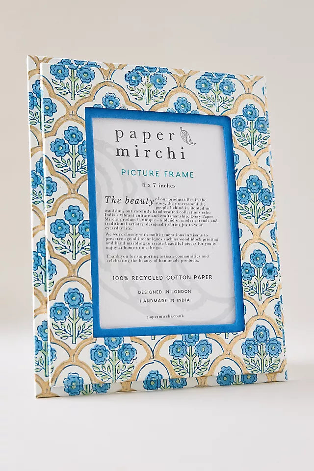 Paper Mirchi - Block-Printed Photo Frame (Blue)