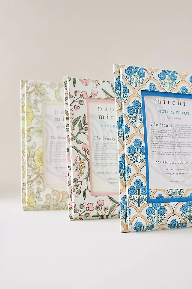 Paper Mirchi - Block-Printed Photo Frame (Blue)