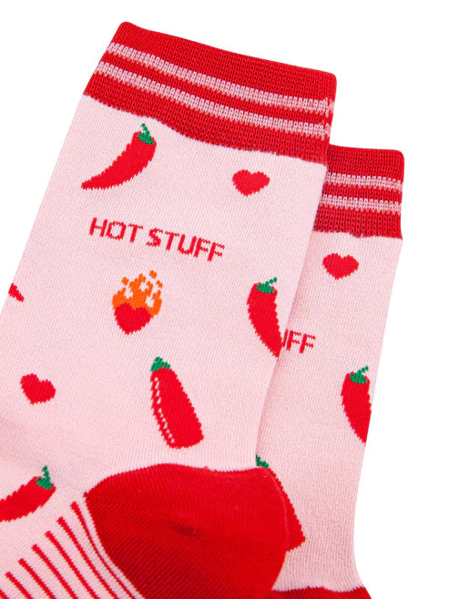 Sock Talk - Hot Stuff Chilli Pepper Bamboo Socks in Pink