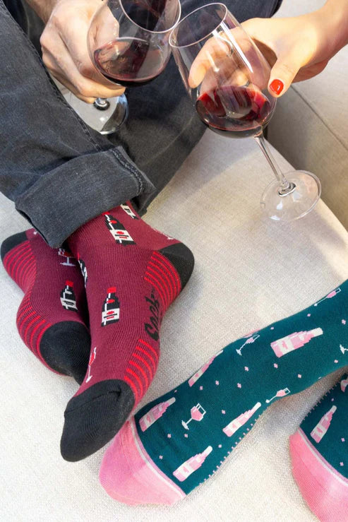 Sock Talk Men's Red Wine Bamboo Socks in Burgundy
