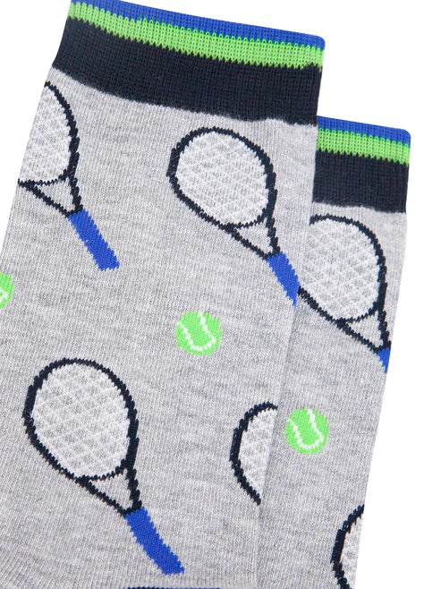 Sock Talk Men's Tennis Bamboo Socks in Light Grey