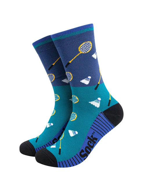 Sock Talk Men's Badminton Bamboo Socks in Blue