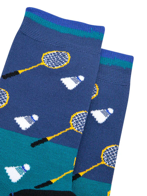Sock Talk Men's Badminton Bamboo Socks in Blue