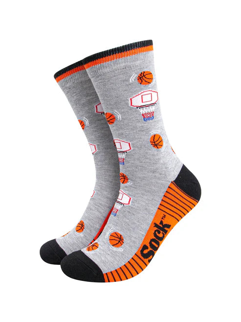 Sock Talk Men's Basketball Bamboo Socks in Light Grey