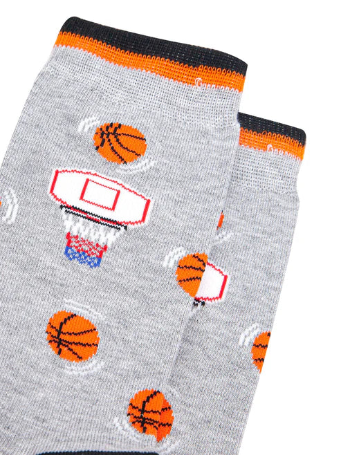 Sock Talk Men's Basketball Bamboo Socks in Light Grey