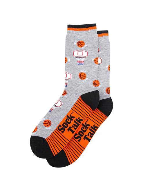 Sock Talk Men's Basketball Bamboo Socks in Light Grey