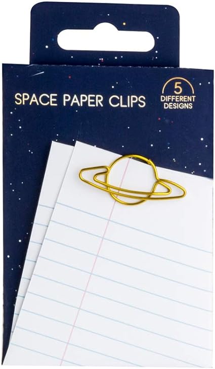 5 Space Paperclips - Gold