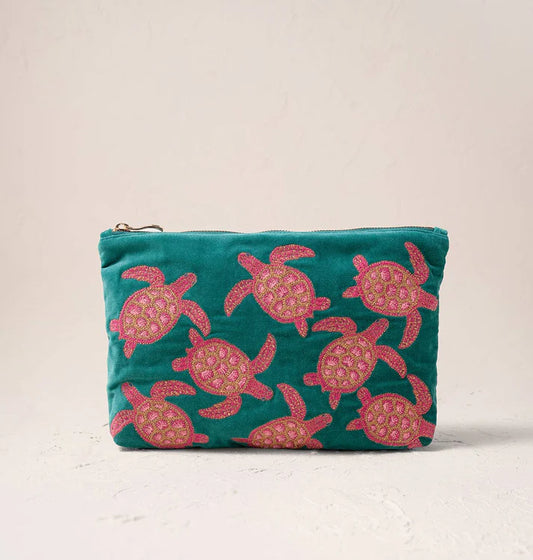 Elizabeth Scarlett Turtle Conservation Everyday Pouch - Teal Jade
