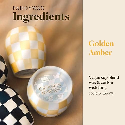 Paddywax Checkmate Scented Candle - Golden Amber