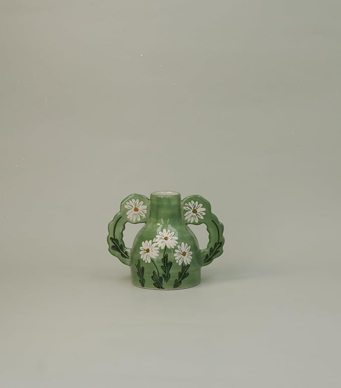 Gisela Graham - Candle Holder - Green Wild Daisy