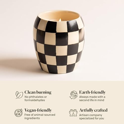 Paddywax Checkmate Scented Candle - Black Fig + Olive