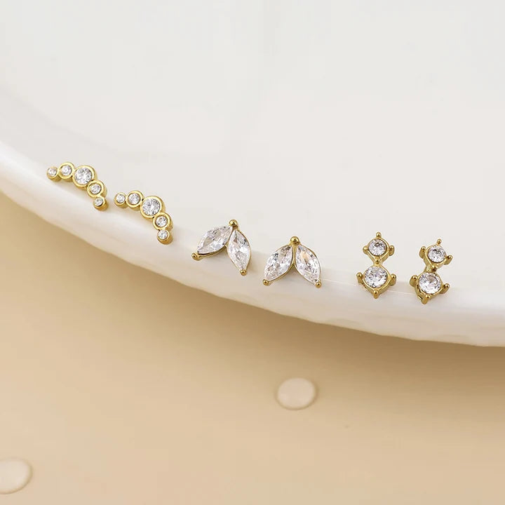 POM - Chloe Waterproof Earrings Set - Gold