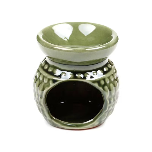 Eden Small Dotty Embossed Oil Burner - Green Wax Melt