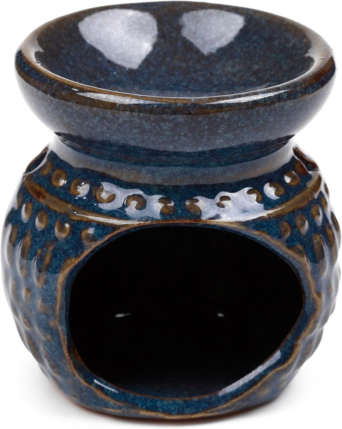 Eden Small Dotty Embossed Oil Burner - Dark blue Wax Melt