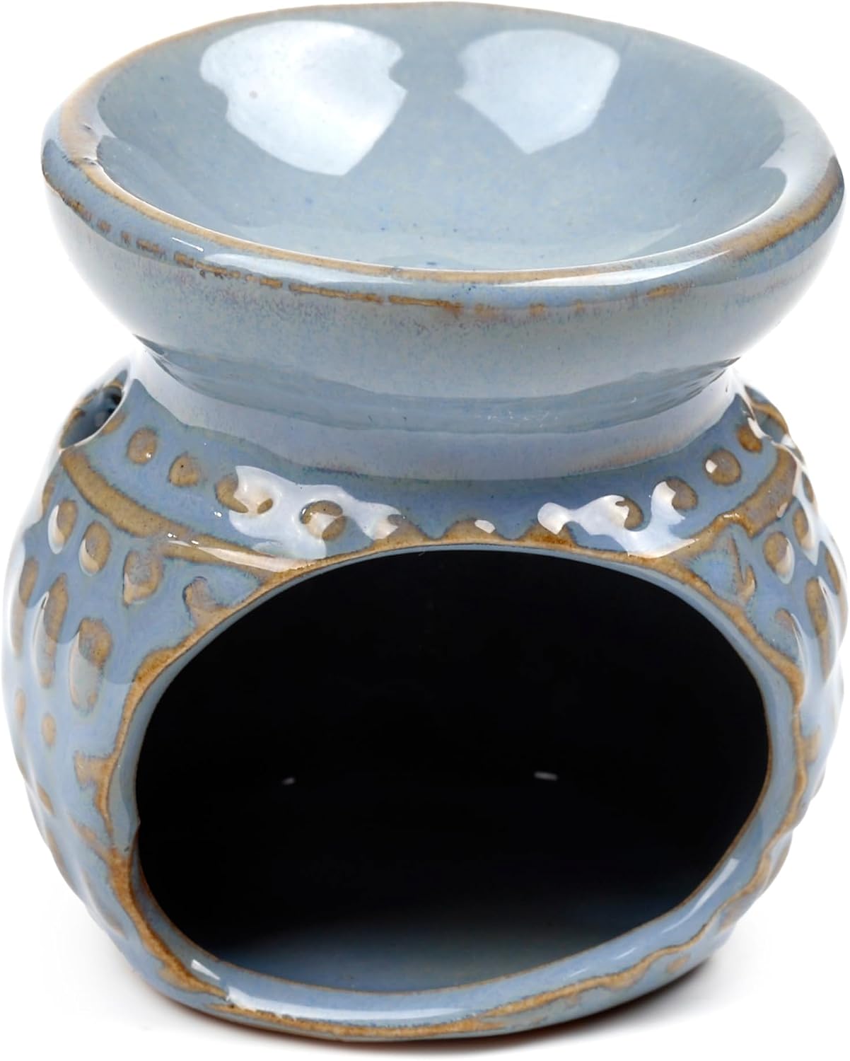 Eden Small Dotty Embossed Oil Burner - Light blue Wax Melt