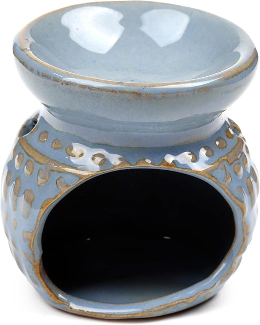 Eden Small Dotty Embossed Oil Burner - Light blue Wax Melt