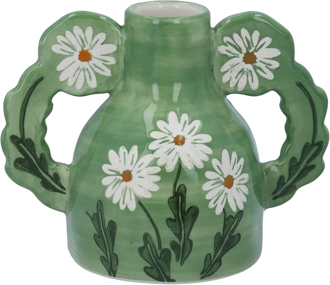 Gisela Graham - Candle Holder - Green Wild Daisy