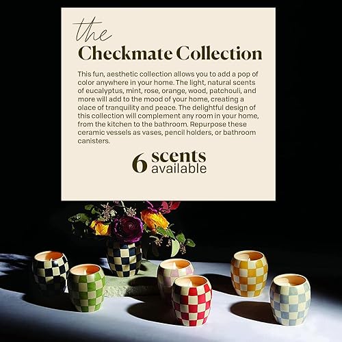 Paddywax Checkmate Scented Candle - Cotton + Teak
