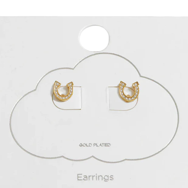 Estella Bartlett - Pearl Horseshoe Stud Earrings