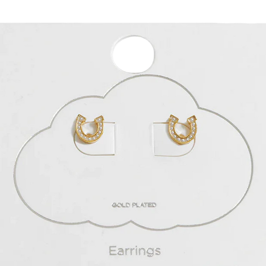 Estella Bartlett - Pearl Horseshoe Stud Earrings