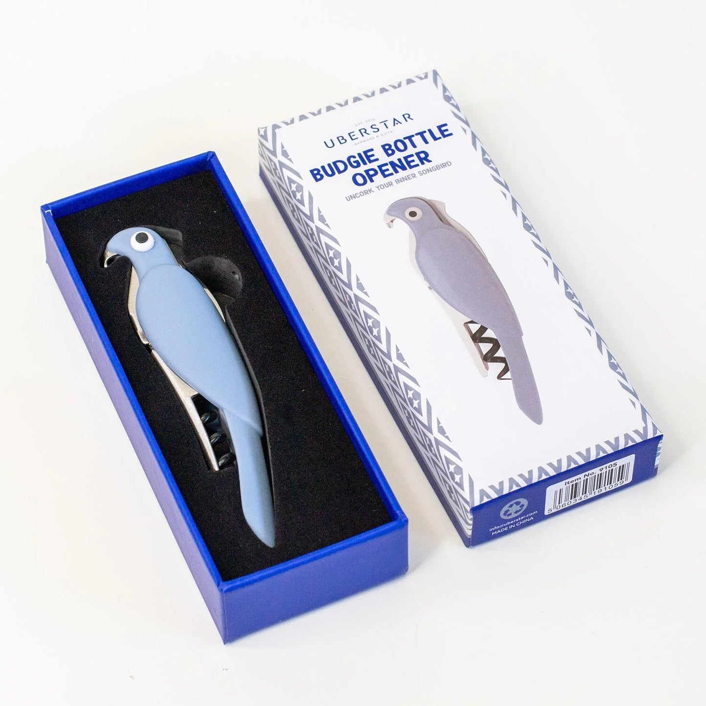 UBERSTAR - Budgie Bottle Opener - Blue