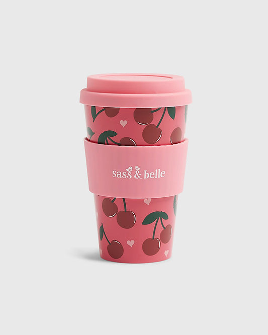 Pink Cherry Travel Coffee Cup