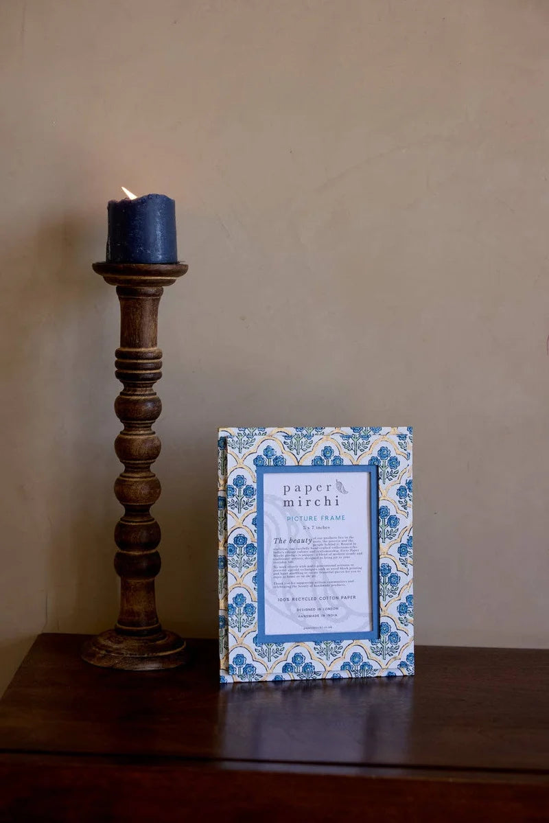 Paper Mirchi - Block-Printed Photo Frame (Blue)