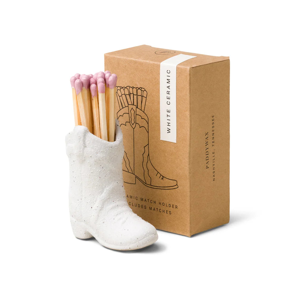 Paddywax - Cowboy Boot Match Holder - Pink Ceramic