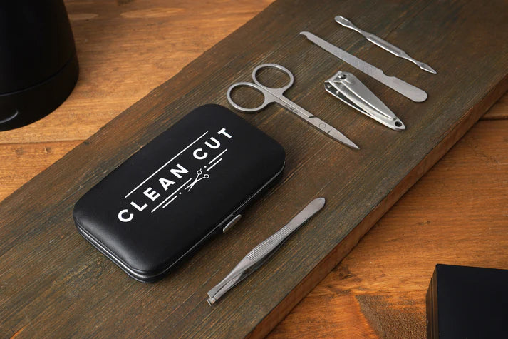 CGB Giftware Gents Manicure Set with Stainless Steel Tools and Clean Cut Slogan