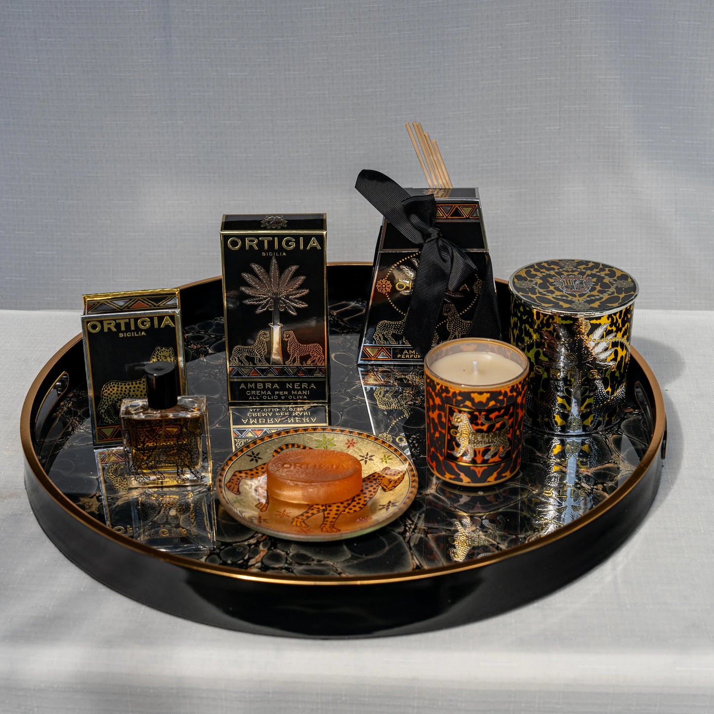 Ortigia Ambra Nera Decorated Candle