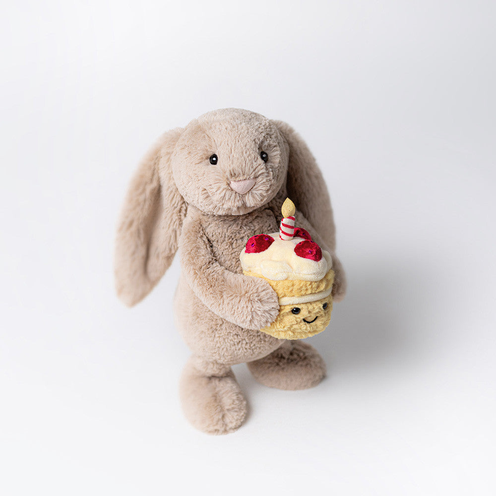 jELLYCAT Bashful Beige Bunny 'Birthday'