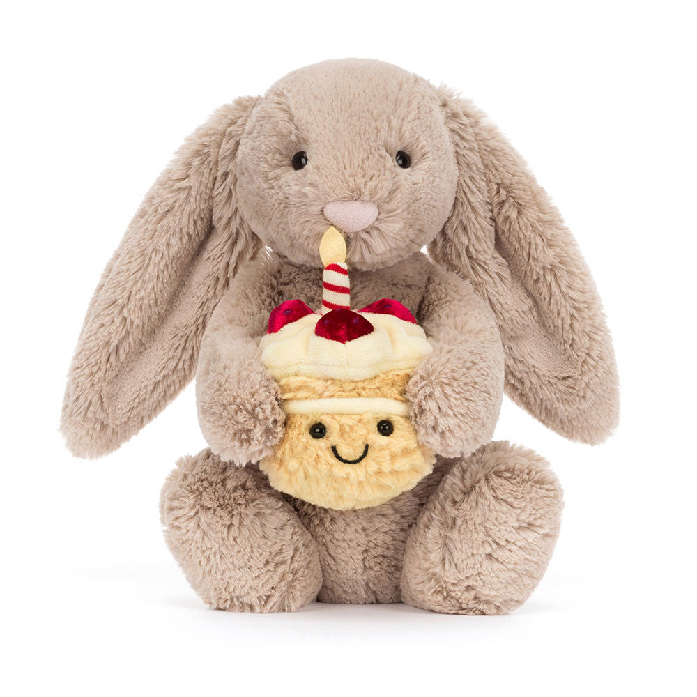 jELLYCAT Bashful Beige Bunny 'Birthday'