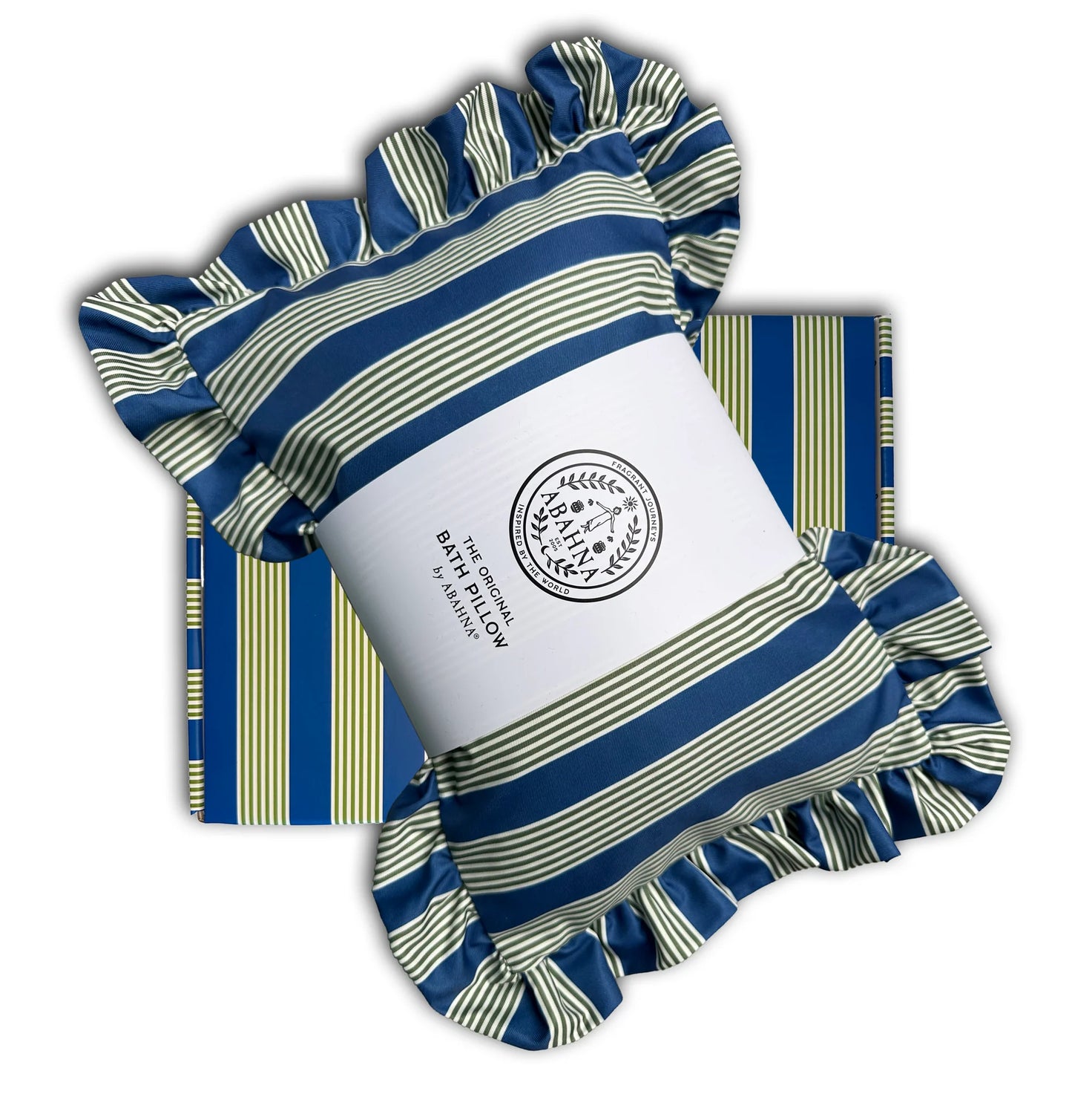 Abahna® - The Original Bath Pillow Blue & green striped