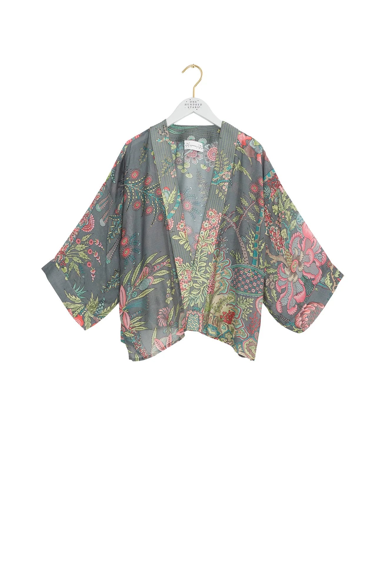 One Hundred Stars - Boho Garden Grey Kimono