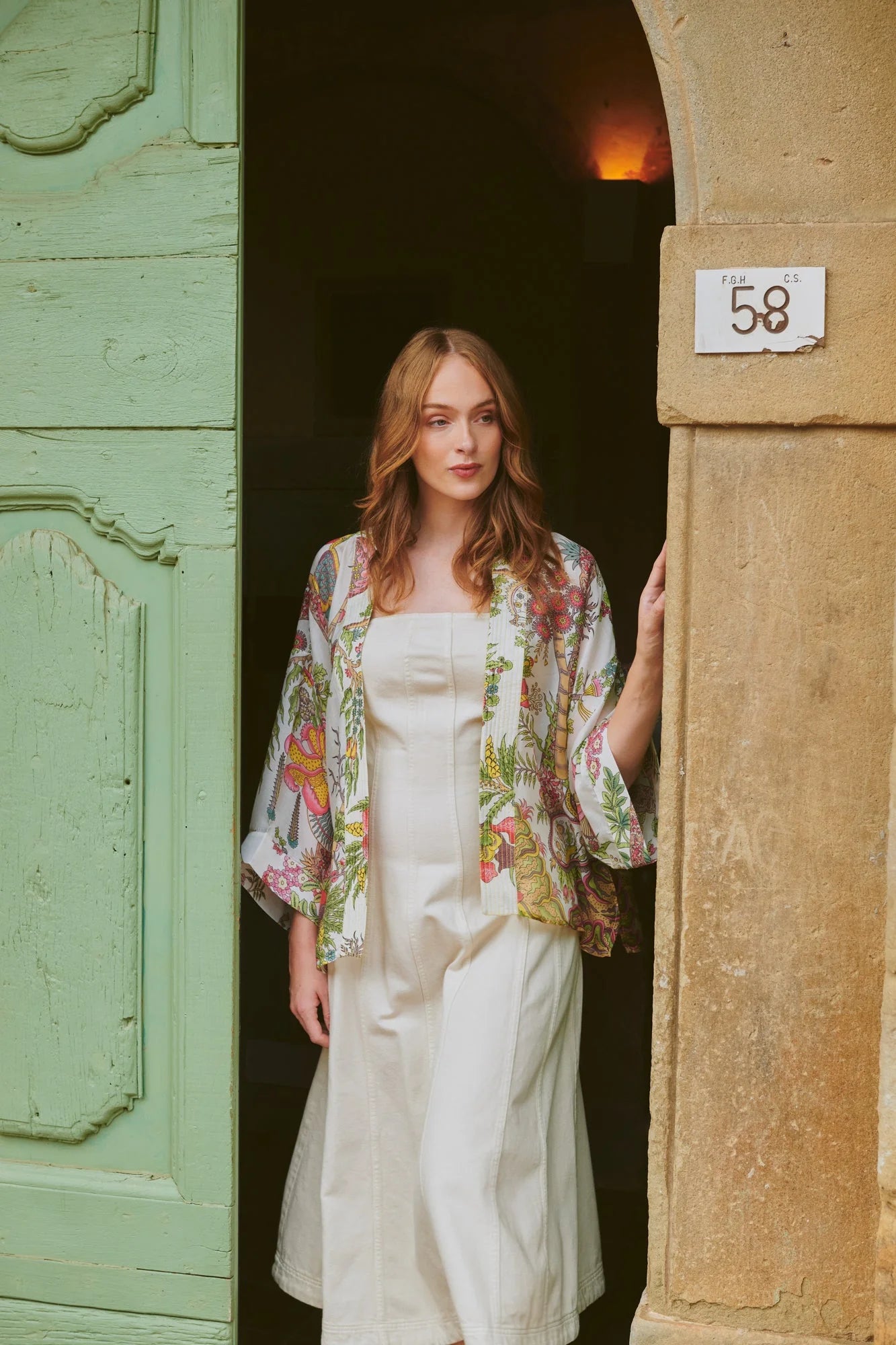 One Hundred Stars-Boho Garden Ecru Kimono